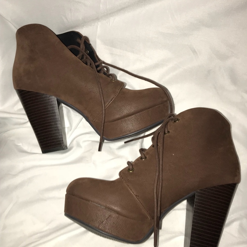 Brown Platform Booties - image 6